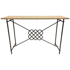 Table console/table basse italienne néoclassique en fer de style moderne du milieu du siècle dernier, Giovanni Banci