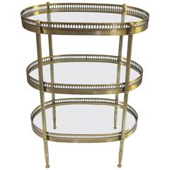 French Brass Three-Tier Side Table