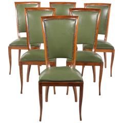 Group of Six French Vintage Upholstered Dining Side Chairs 12