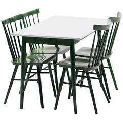 Set of Four Ilmari Tapiovaara Spindle Back Chairs and Table 8