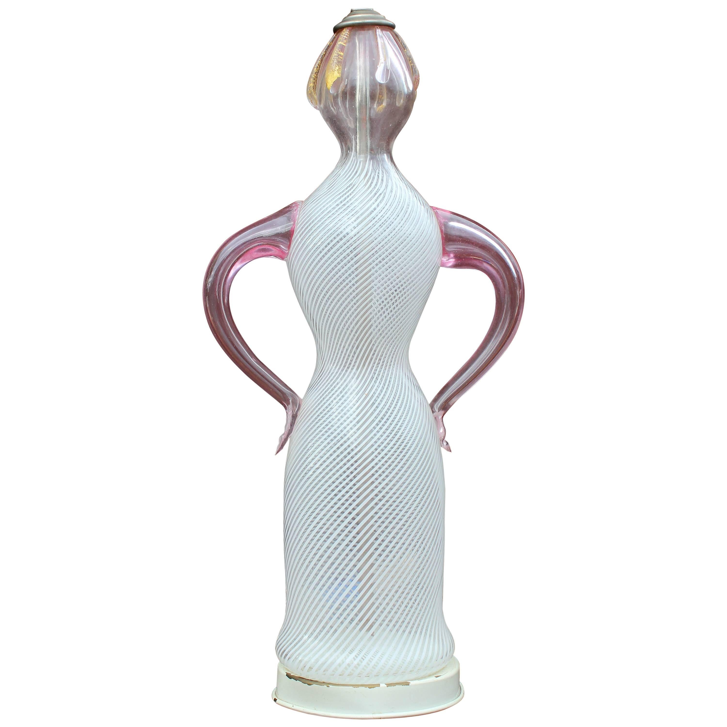 Vintage Murano Figural Glass Lamp