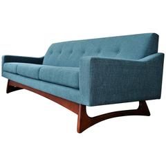 Retro Adrian Pearsall Restored Sofa for Craft Associates in Teal Tweed