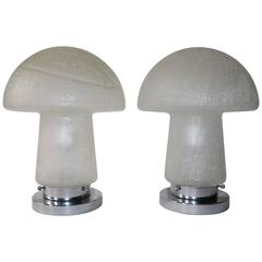 Pair of Italian Murano Glass Lamps in Mushroom Form 8