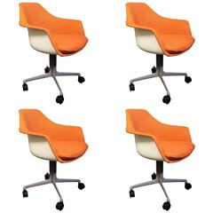 Set of Four Burke Tulip Armchairs in the Style of Eero Saarinen
