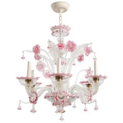 1950s Venetian Pink Six-Arm Chandelier 12
