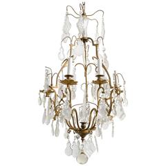 Crystal and Bronze French Chandelier 8