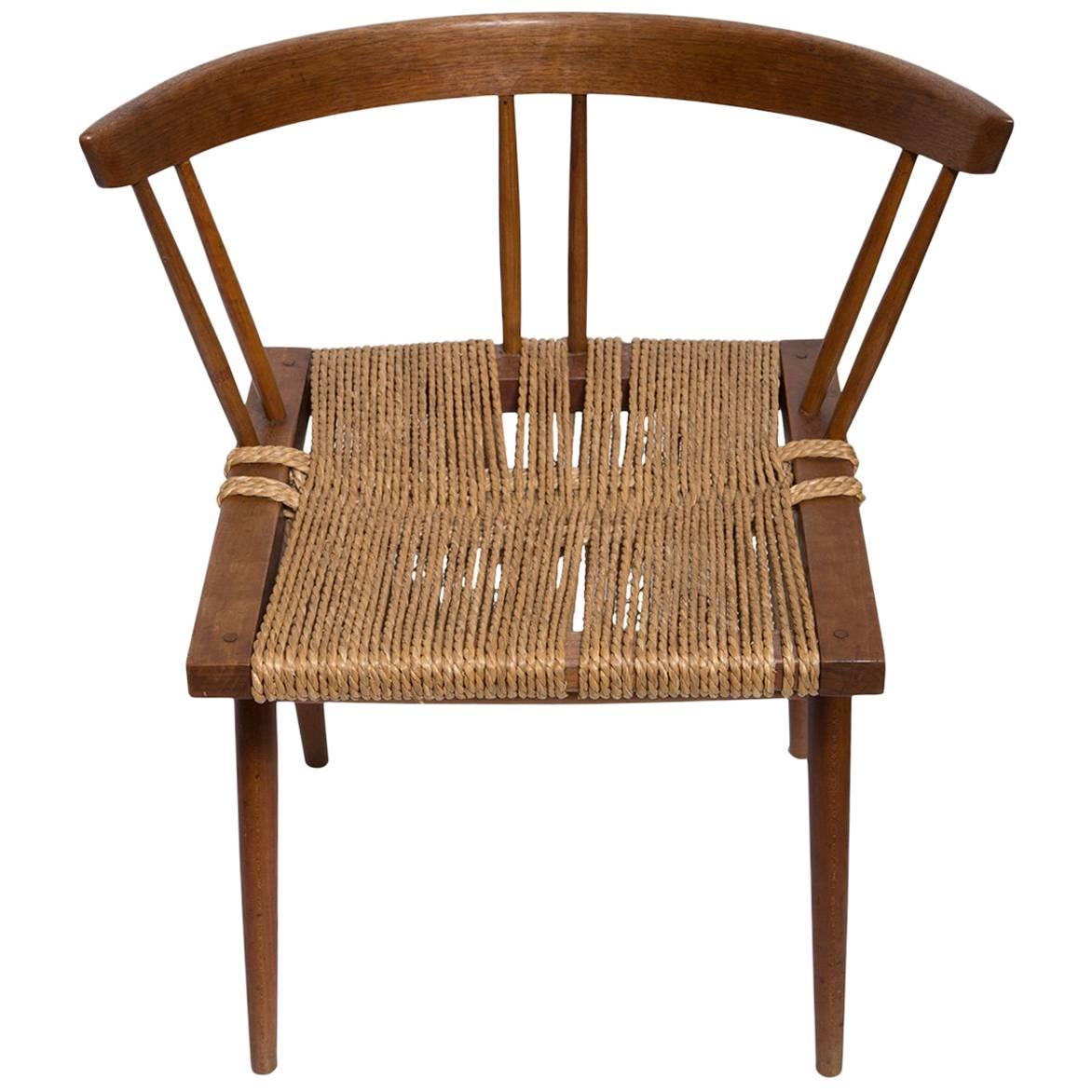 George Nakashima Dining Chair with Woven Grass Seat For Sale