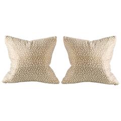 Vintage Abstract Vine Pattern Gold Metallic Pillow in the Style of Fortuny 3