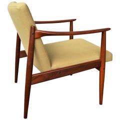 Teak Norway Restored Lounge Chair in Camel Felted Wool