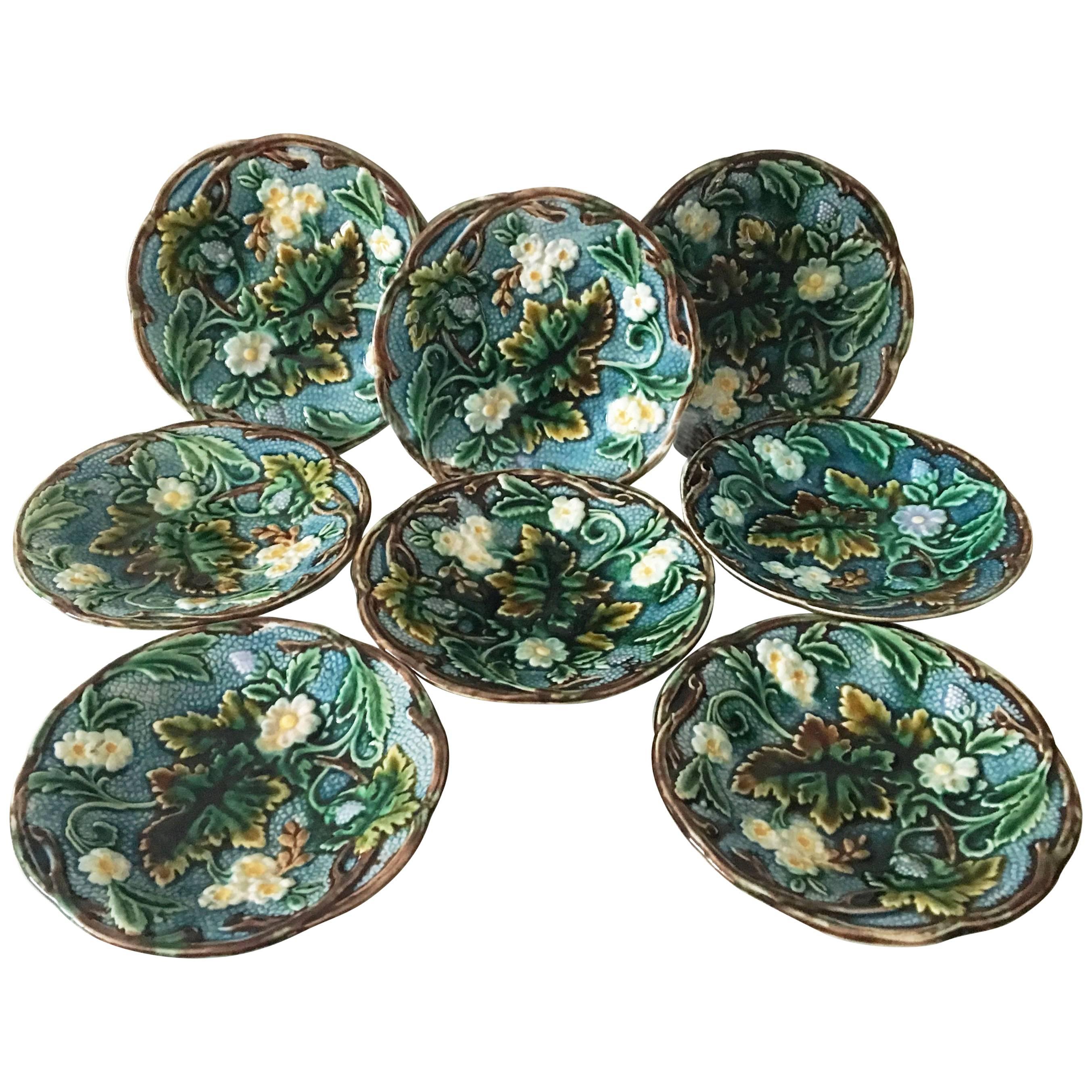 19th Century Set of Eight Majolica Plates Rörstrand