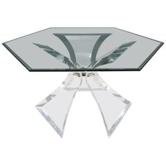 Hexagon Lucite Dining Table by Lion in Frost