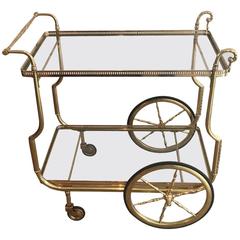 1940s French Hollywood Regency Style Bar Cart