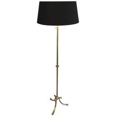 Neoclassical Style Brass Floor Lamp, French, 1940s