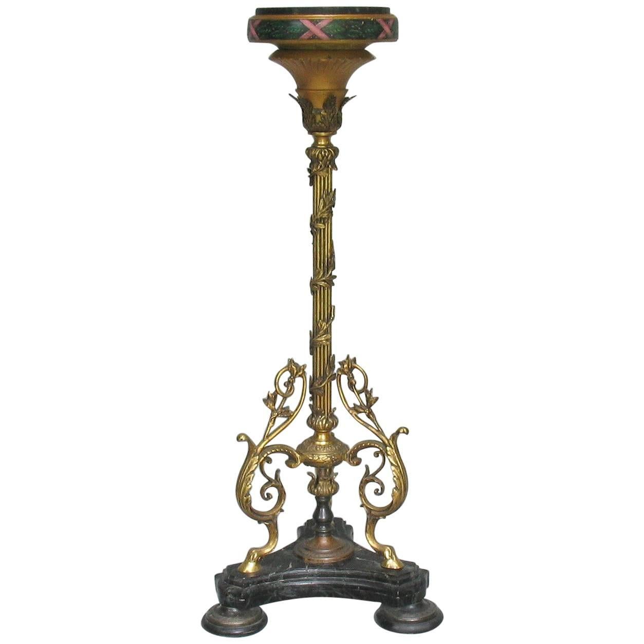 Incredible Russian Gilt Bronze Gueridon with a Granite Top, 19th Century