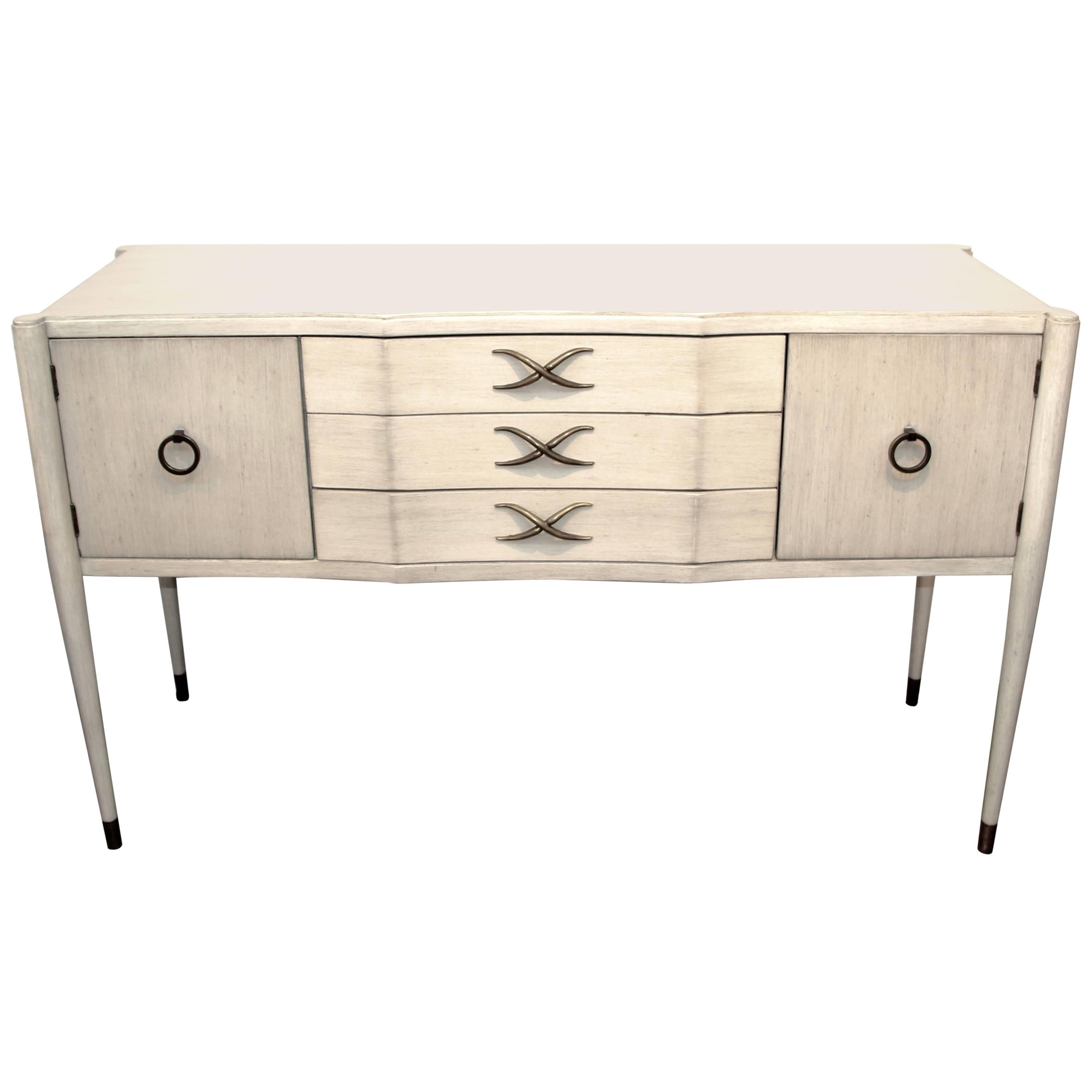 Paul Frankl for Brown Saltman Credenza in a White Wash Finish