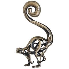 Sculpture de singe lémurien en bronze par John Jagger