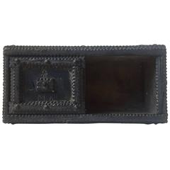 Two-Chamber Antique Danish Tramp Art Tobacco Box with Sliding 'Door' 10