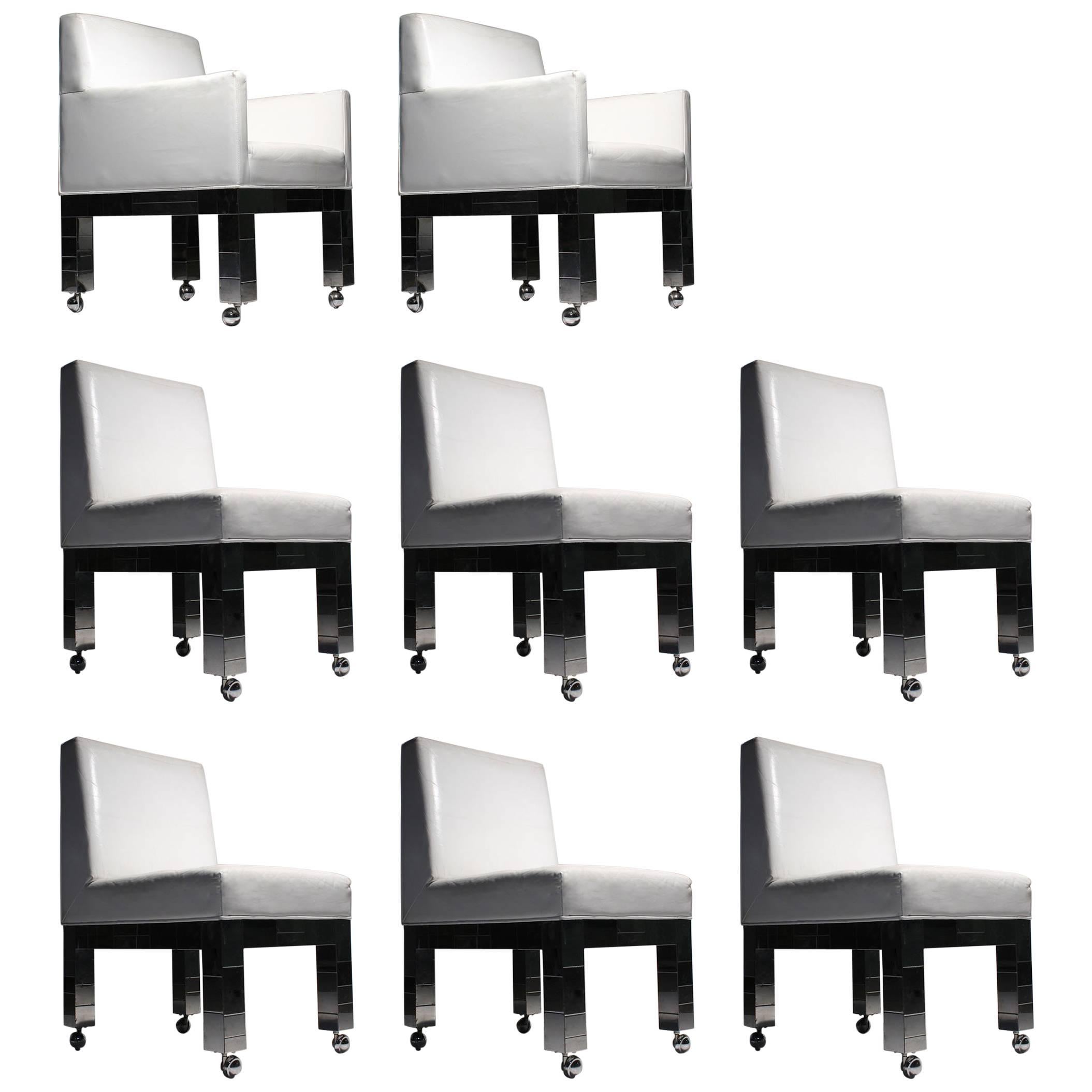 Paul Evans Set of Eight Cityscape Dining Chairs
