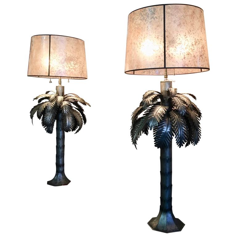 Pair Of Tole Palm Tree Table Lamps For At 1stdibs Pair Of Tole Palm Tree Table Lamps For