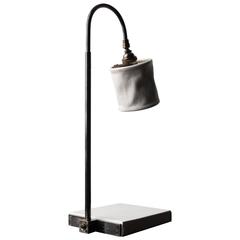 Adam Otlewski Series 01 Desk Lamp in Dark Patinated Brass and Leather