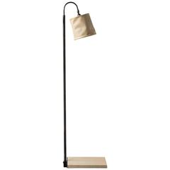 Adam Otlewski Series 01 Floor Lamp in Dark Patinated Brass and Leather 12