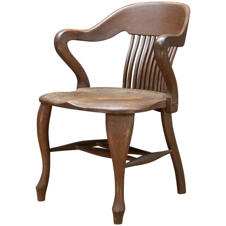 Late Victorian Judges Chambers Oak Armchair For Sale at 1stdibs