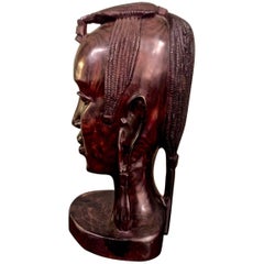 20th Century Carved African Female Bust