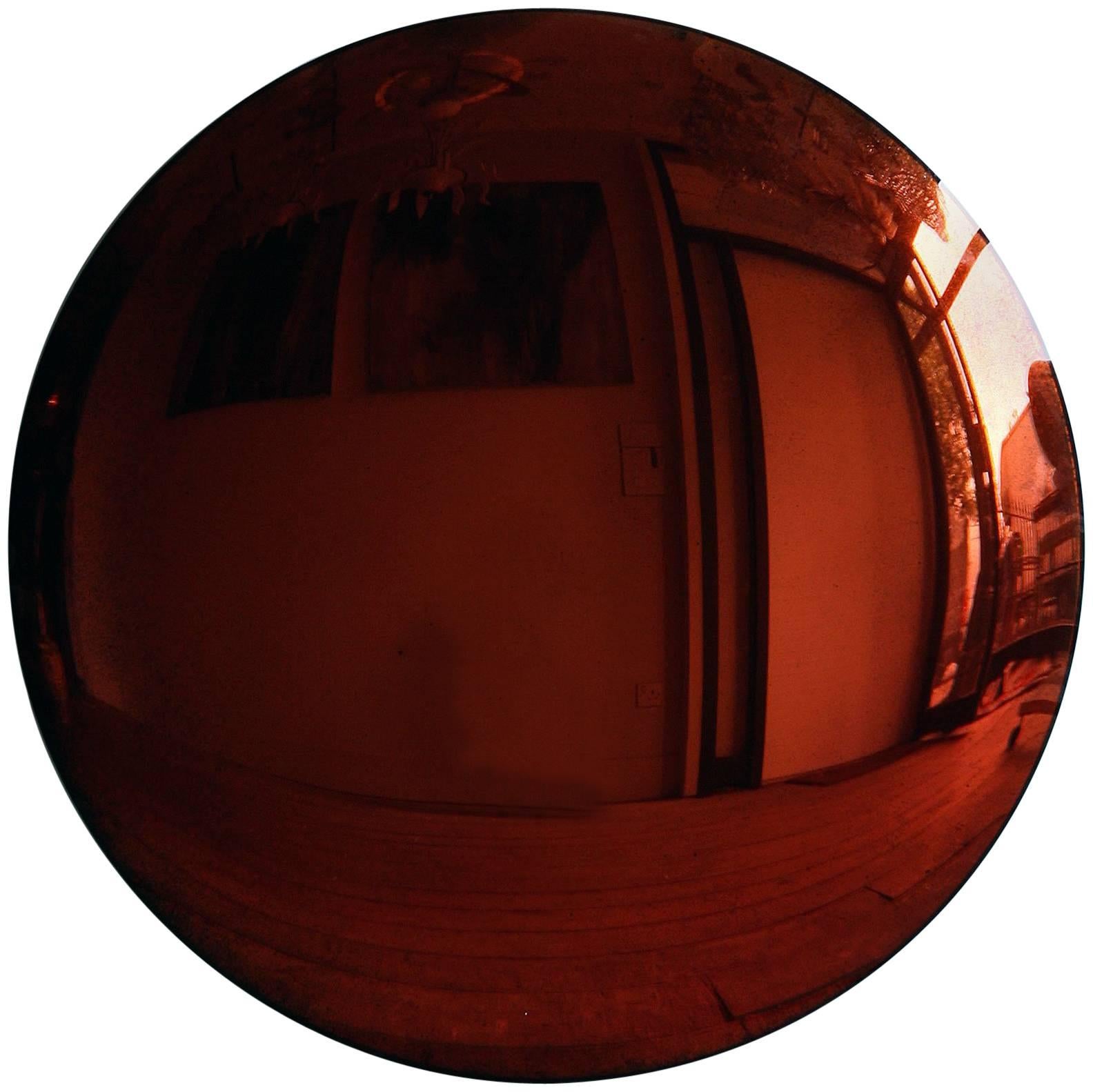 Large Antiqued Copper Convex Mirror