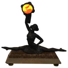 Art Deco Dancer Lamp with Tambourine by Balleste