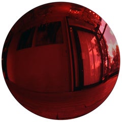 Large Red Convex Mirror