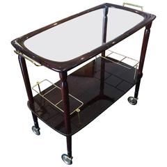 French Mid-Century Lacquered Bar Cocktail Cart Trolley