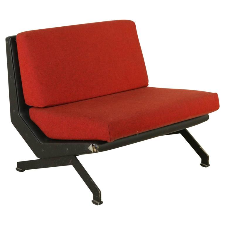 Armchair By Moelli For Formanova Steel Leather Fabric Vintage Armchair By Moelli For Formanova Steel Leather Fabric Vintage Italy