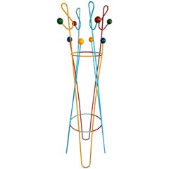 Rare porte-manteau multicolore ''Clef De Sol'' de Roger Feraud, années 1950