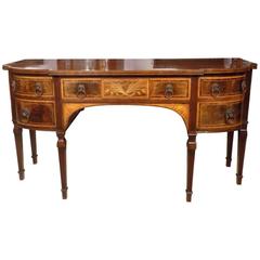 Antique Fine Quality Mahogany Inlaid Sheraton Revival Sideboard