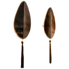 FLAME wall lamp, made in brass and hand-silvered glass leafs, handmade in italy