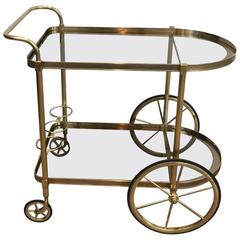 1960s French Brass and Smoked Glass Bar Cart 5