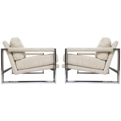 Pair of Adrian Pearsall Cantilever Chrome Lounge Chairs for Comfort Designs