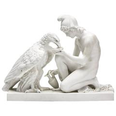 Bertel Thorvaldsen Zeus & Ganymede Parian Figure, 19th Century