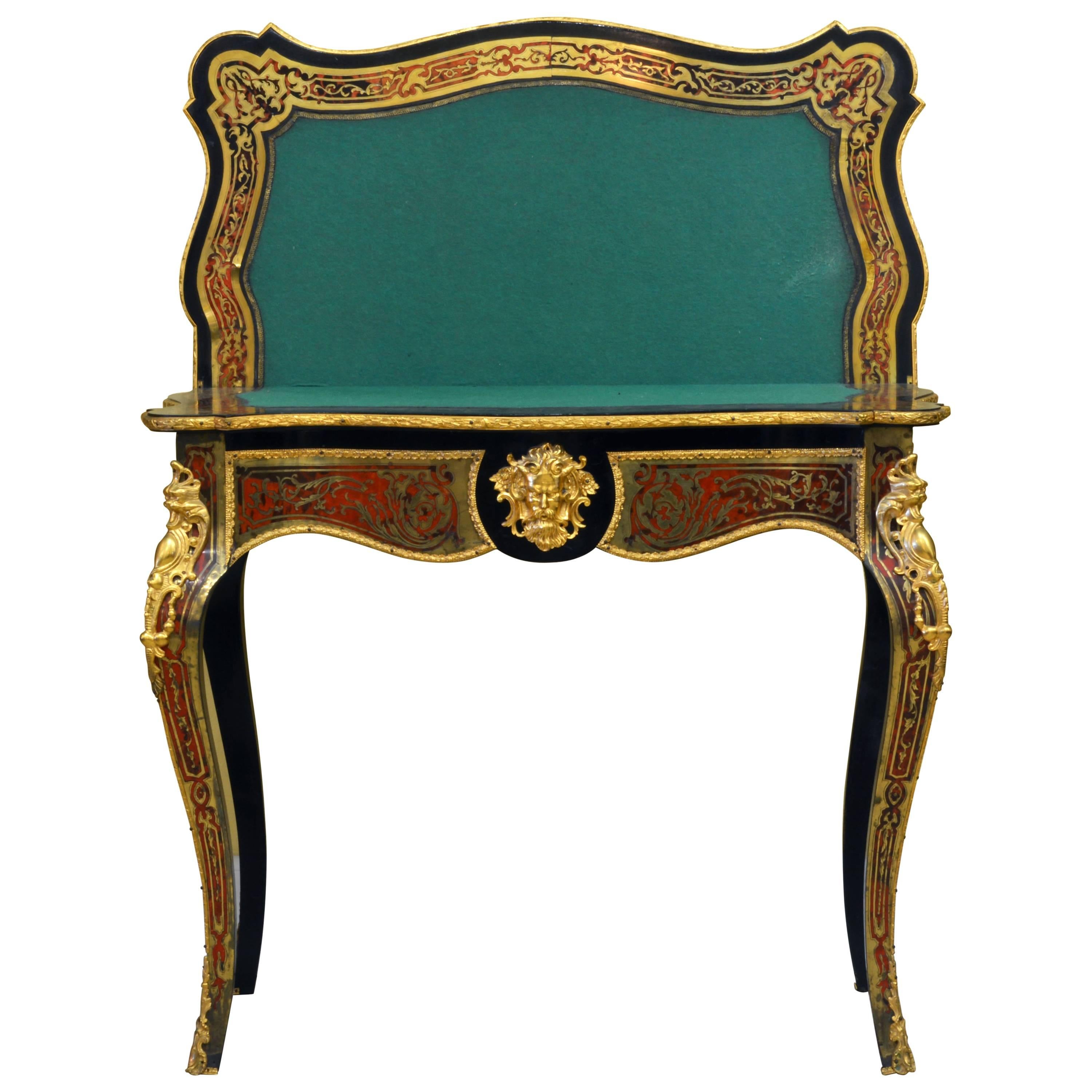 19th Century French Louis XV Style Richly Ormolu Mounted Boulle Game Table