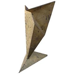 Gilded with Gold Leaf Steel Abstract Sculpture, circa 1970-1980
