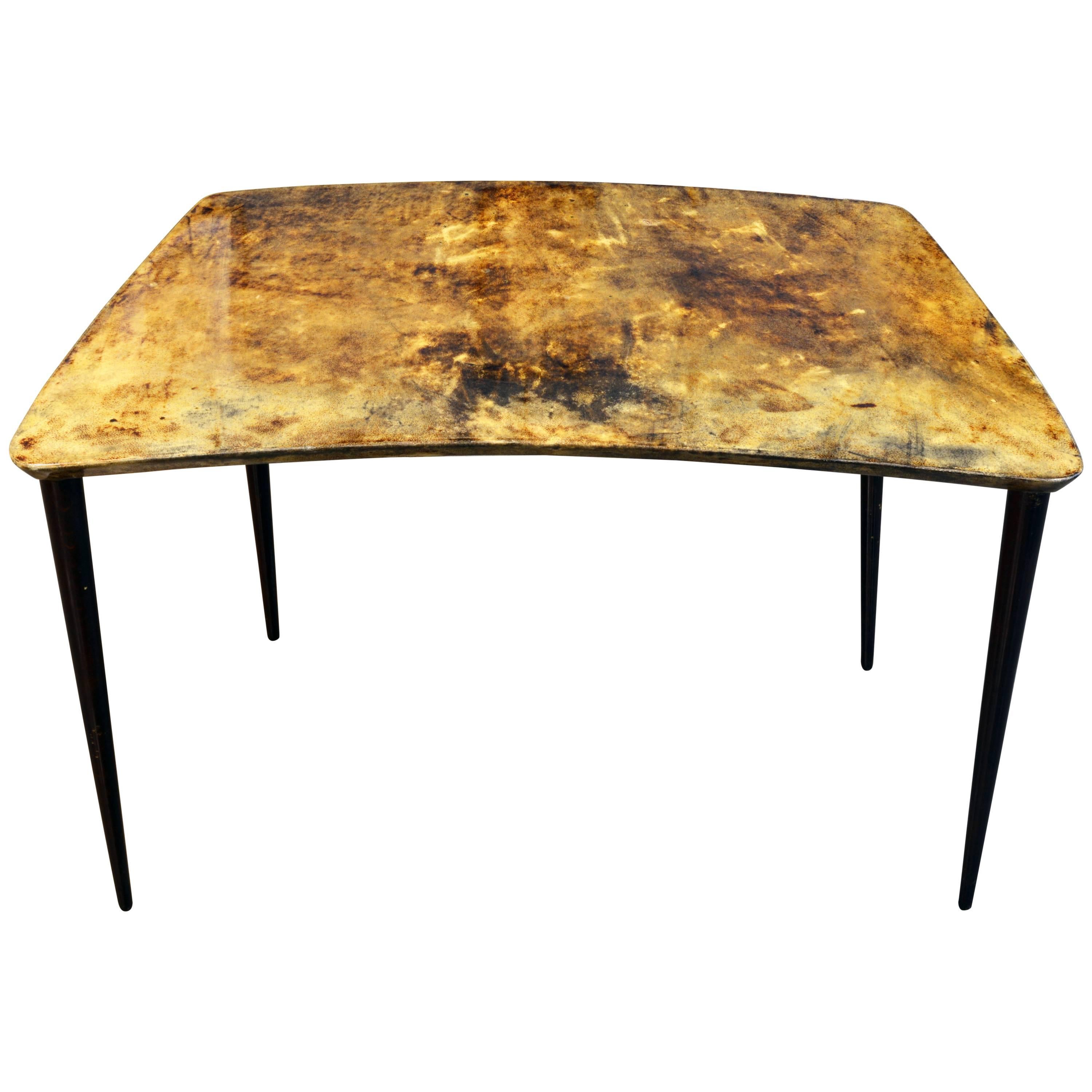 Mid-Century Italian Lacquered Goatskin Occasional Table by Aldo Tura