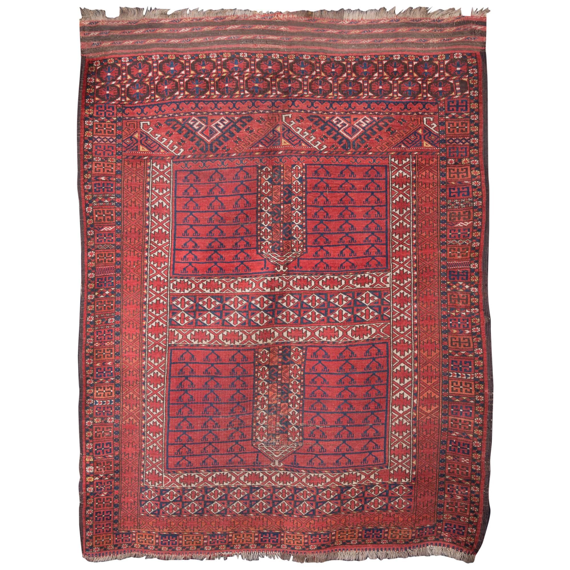 Rare Ersari Prayer Rug 147 cm x 191 cm, circa 1880