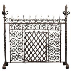 Large 18th Century Hand-Wrought Fire Screen