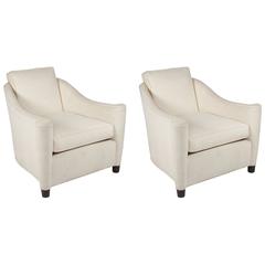 Pair of Upholstered Shaped Mahogany Armchairs, American, 1930s 10