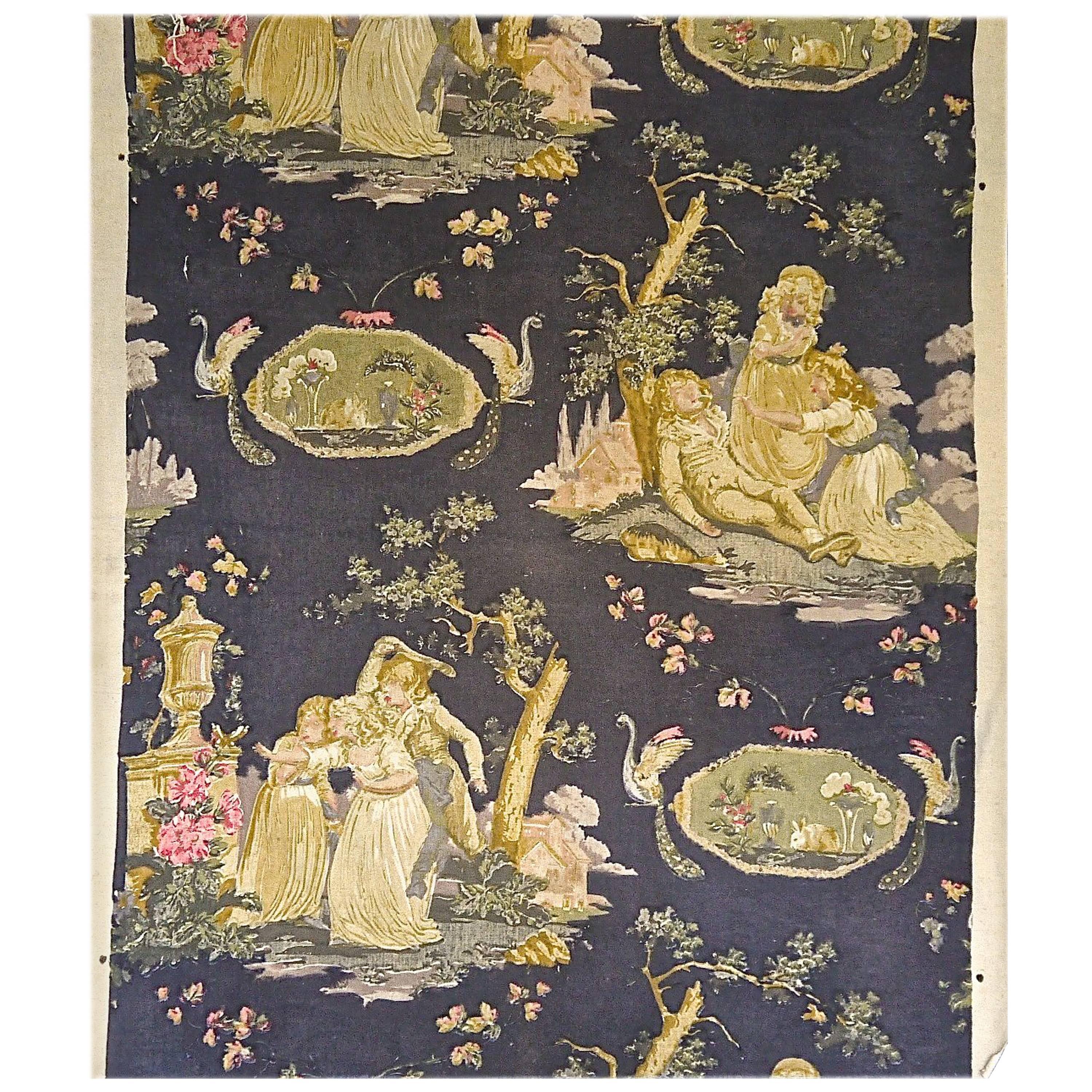 Toile with Children French Early 20th century For Sale