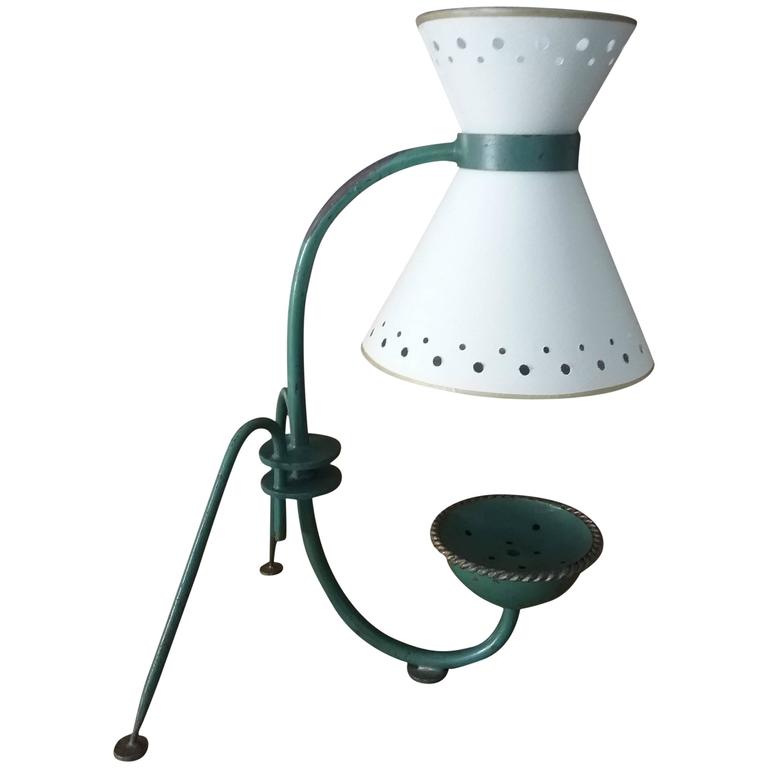 Rare and Original Wrought Iron Table Lamp by Lunel 1950s Documentation