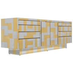 Paul Evans Brass and Chrome Cityscape Cabinet, 1970s 8