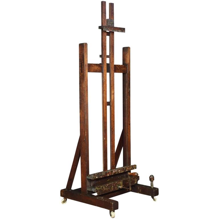 Oak Artist’s Adjustable Studio Easel at 1stDibs