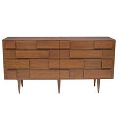 Gio Ponti Walnut Eight-Drawer Double Dresser for Singer & Sons, Italy, 1950s