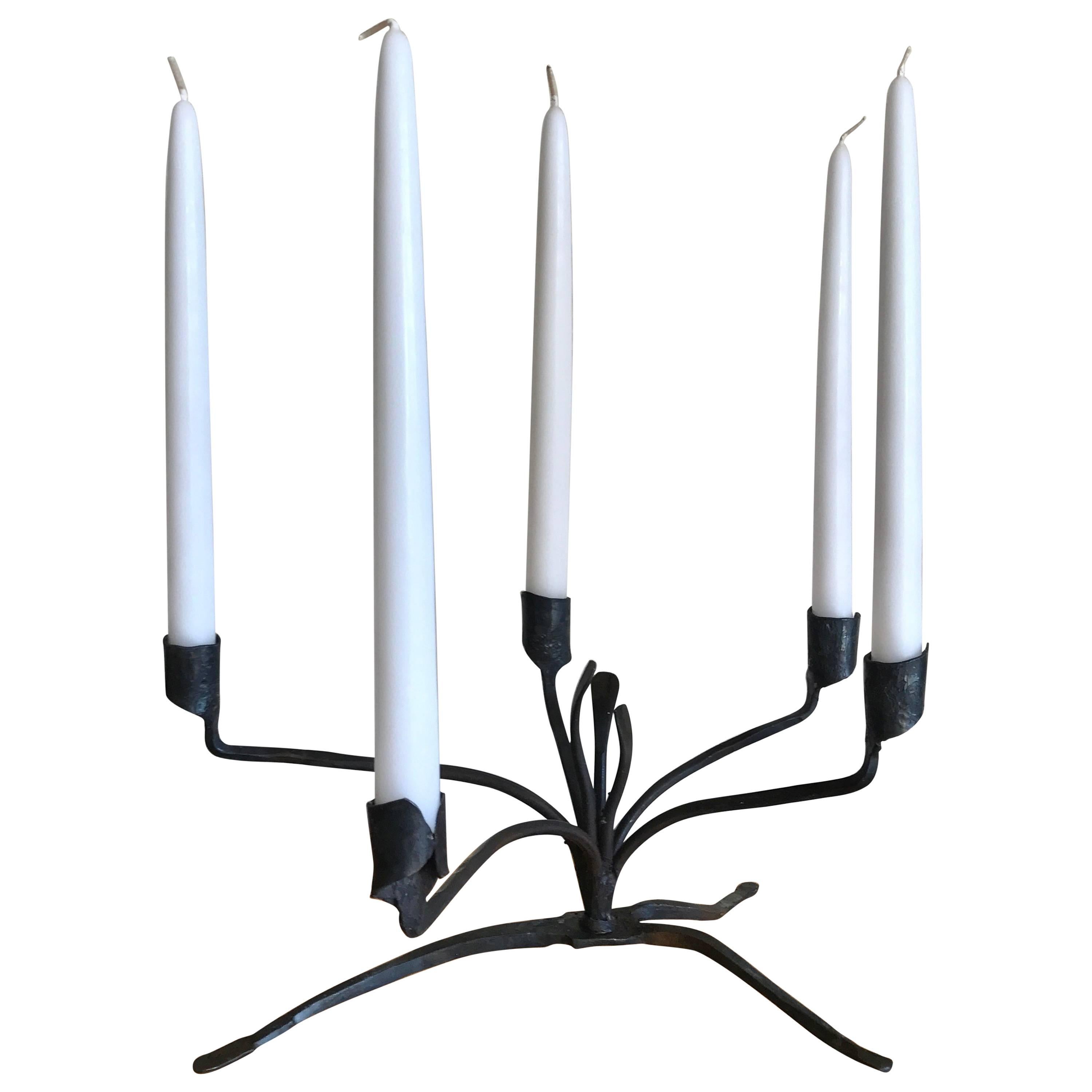 C. Carl Jennings California Blacksmith Artist Table Candelabra